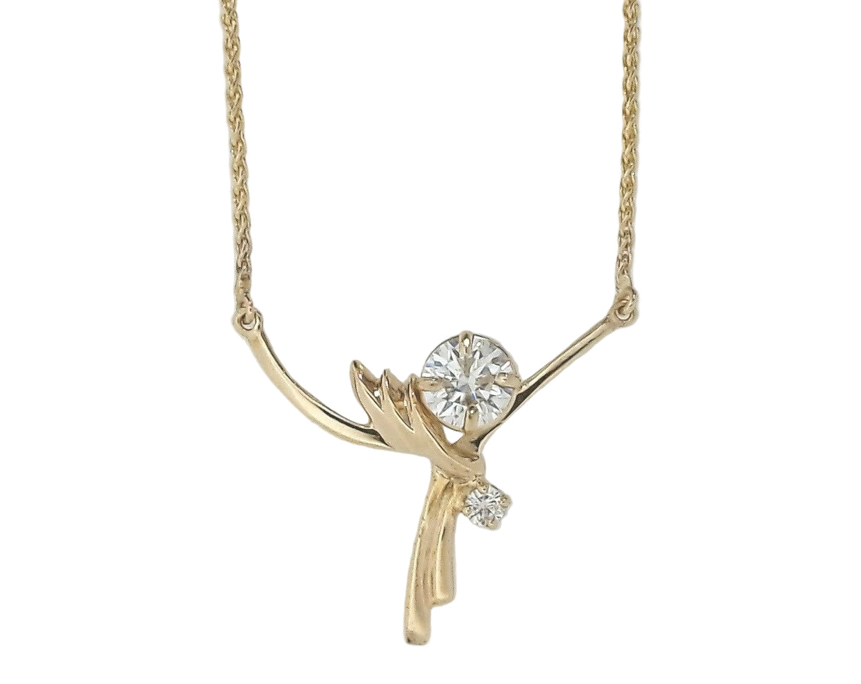 MRJ 18K Yellow Gold pendant featuring a 2.34 ct lab-grown diamond.