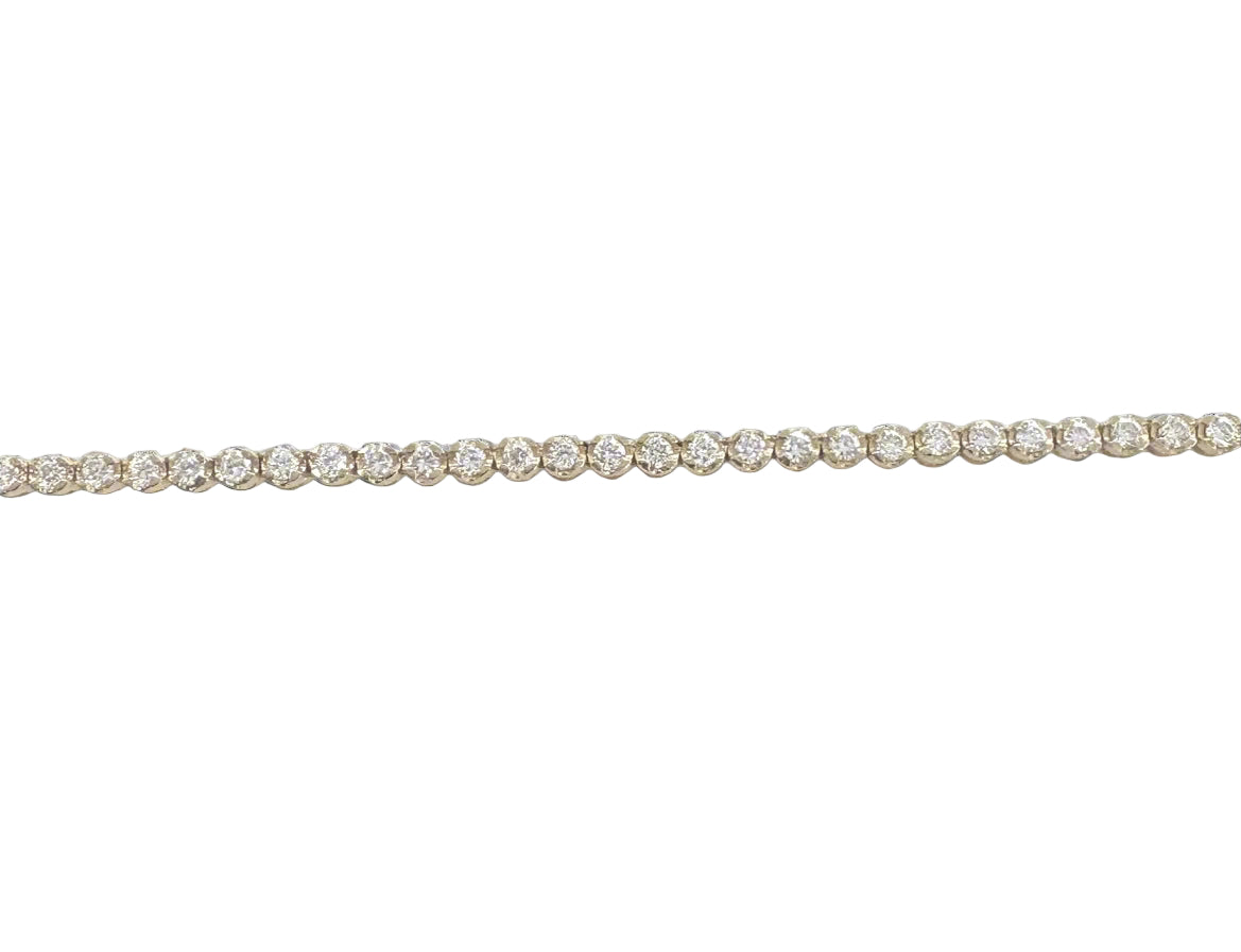 CI 14K Yellow Gold tennis necklace featuring a 2.70 ct lab-grown round diamond.