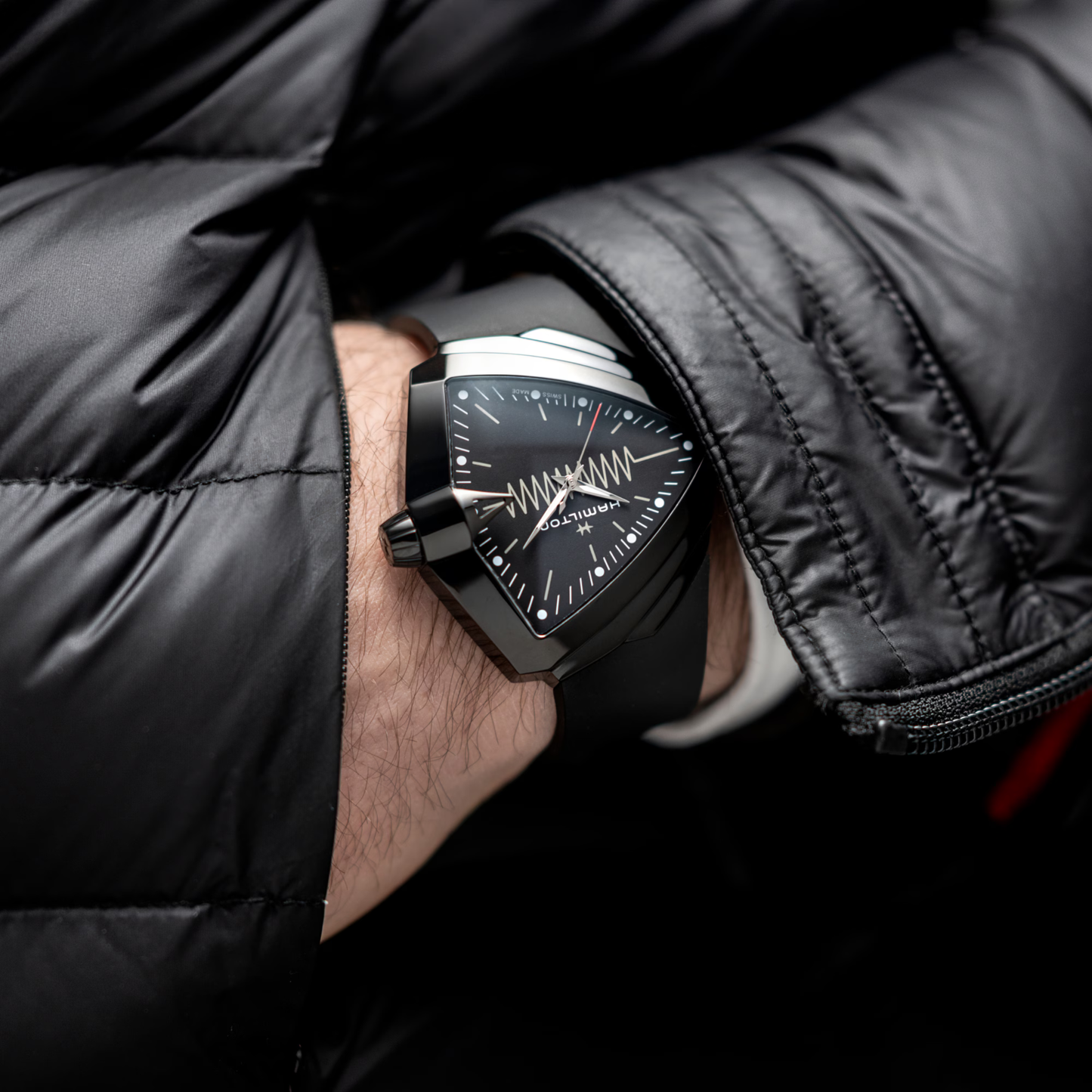 Hamilton Ventura XXL Bright Black Dial Watch 52mm x 48mm