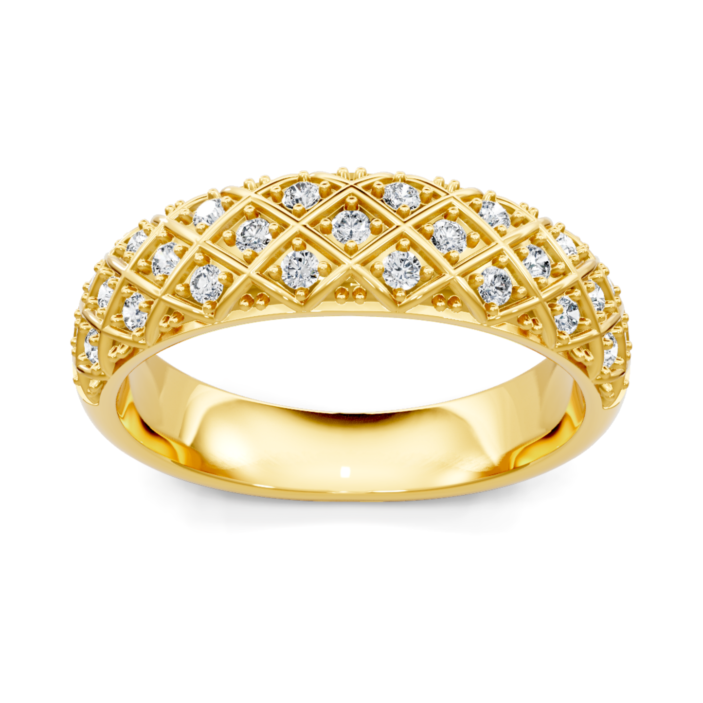 Imagine Bridal 14K Yellow Gold Round Diamond Comfort Fit Wedding Band 0.33ct