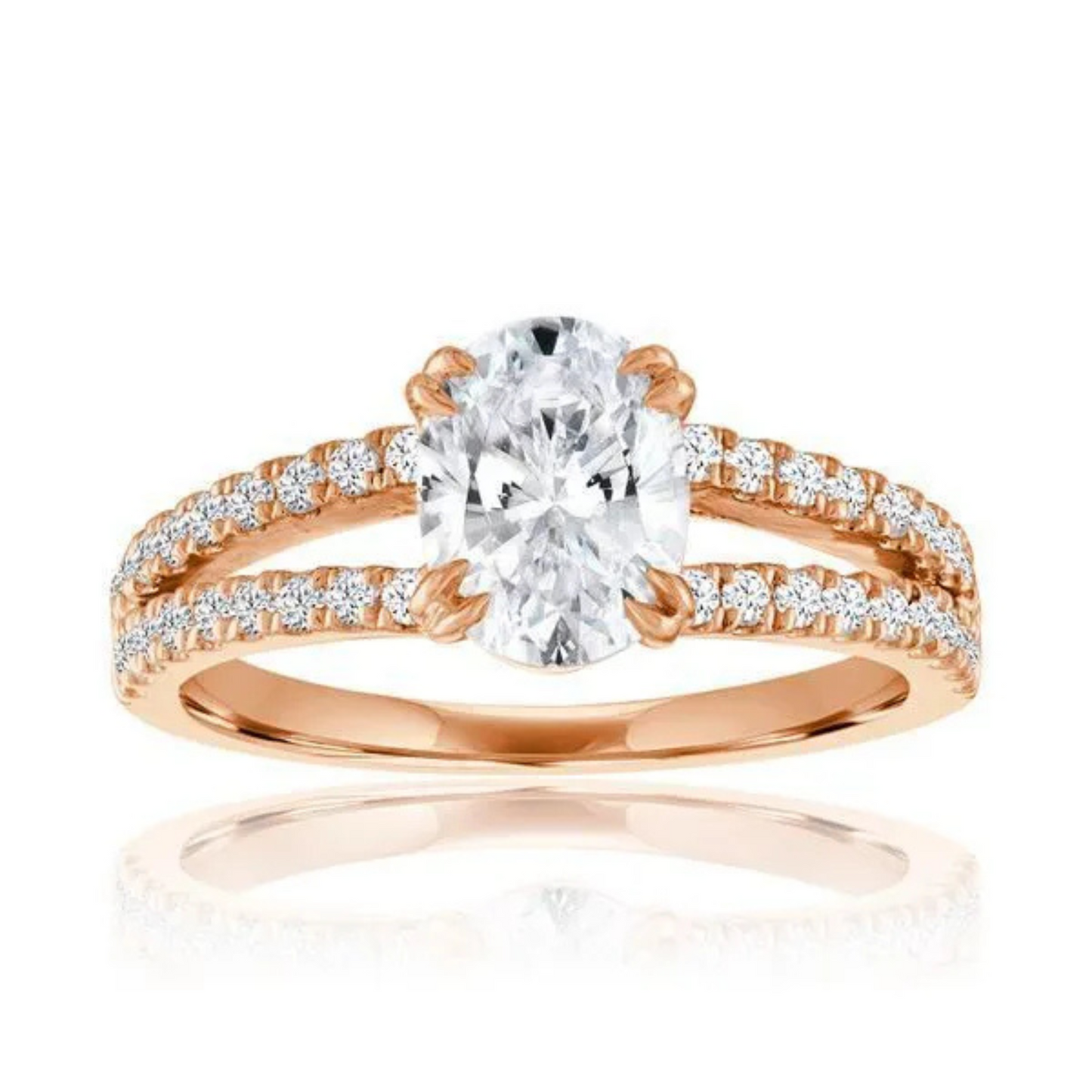 Imagine Bridal 14K Rose Gold Oval Diamond 0.38ct