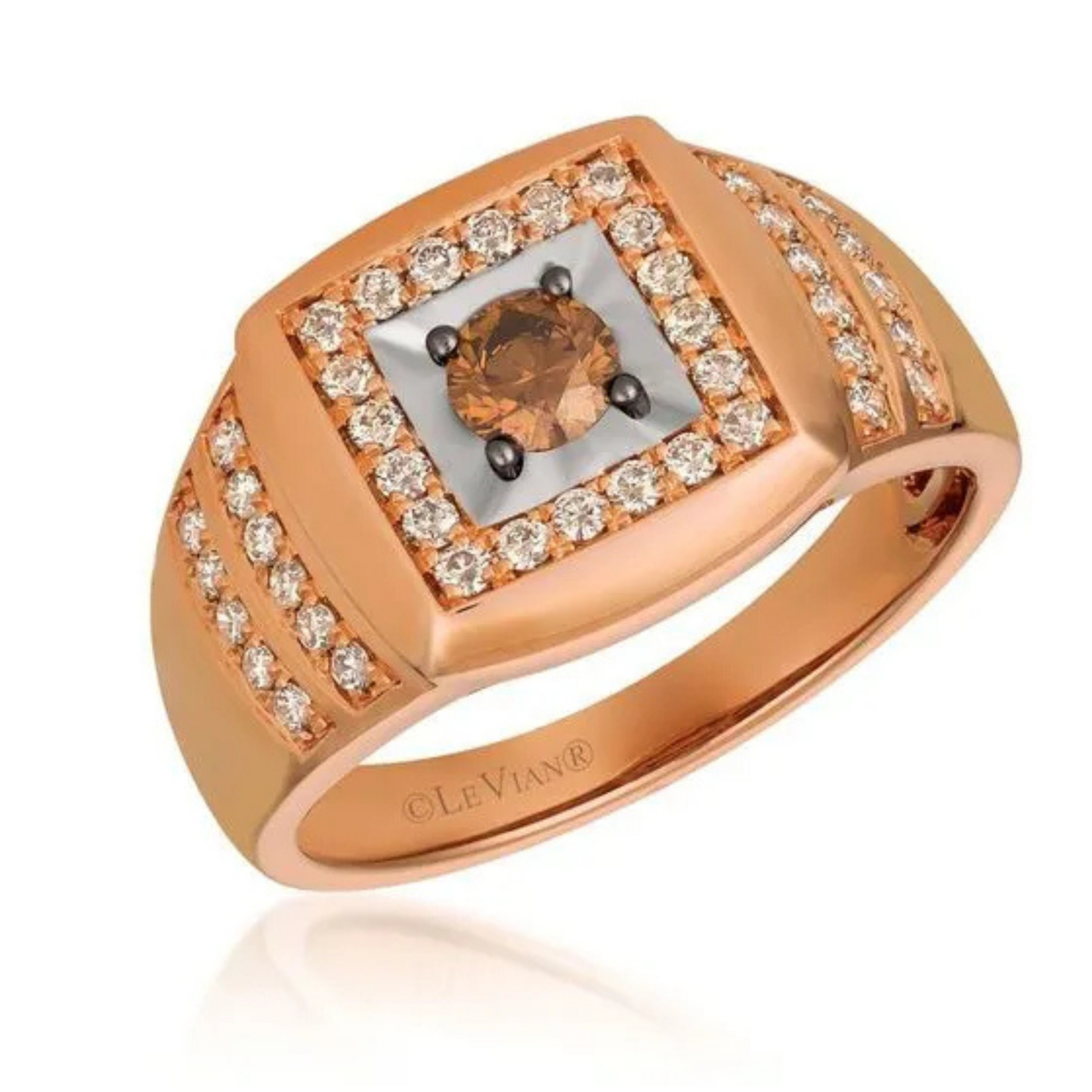 Le Vian 14K Gold Two Tone Chocolate & Nude Diamond Ring 0.5ct