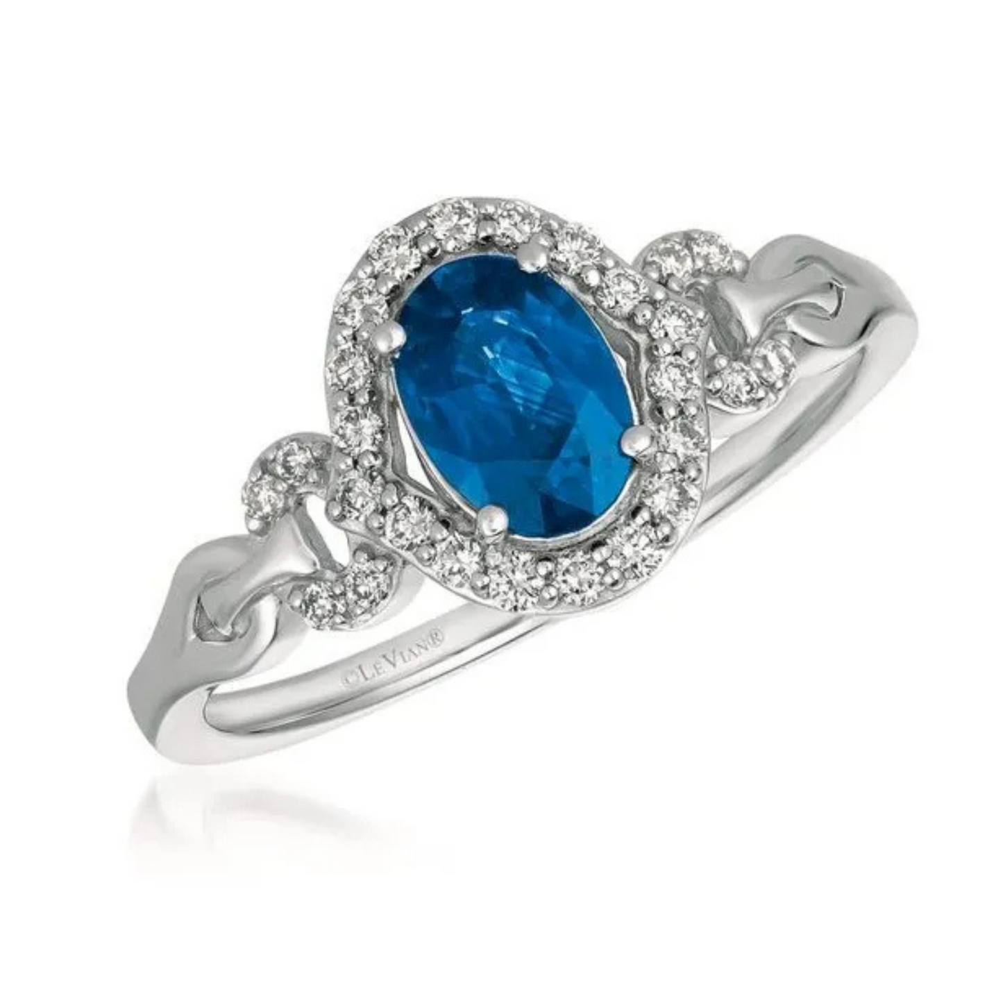 Le Vian 14K Vanilla Gold Blueberry Sapphire & Vanilla Diamond Ring 0.75ct