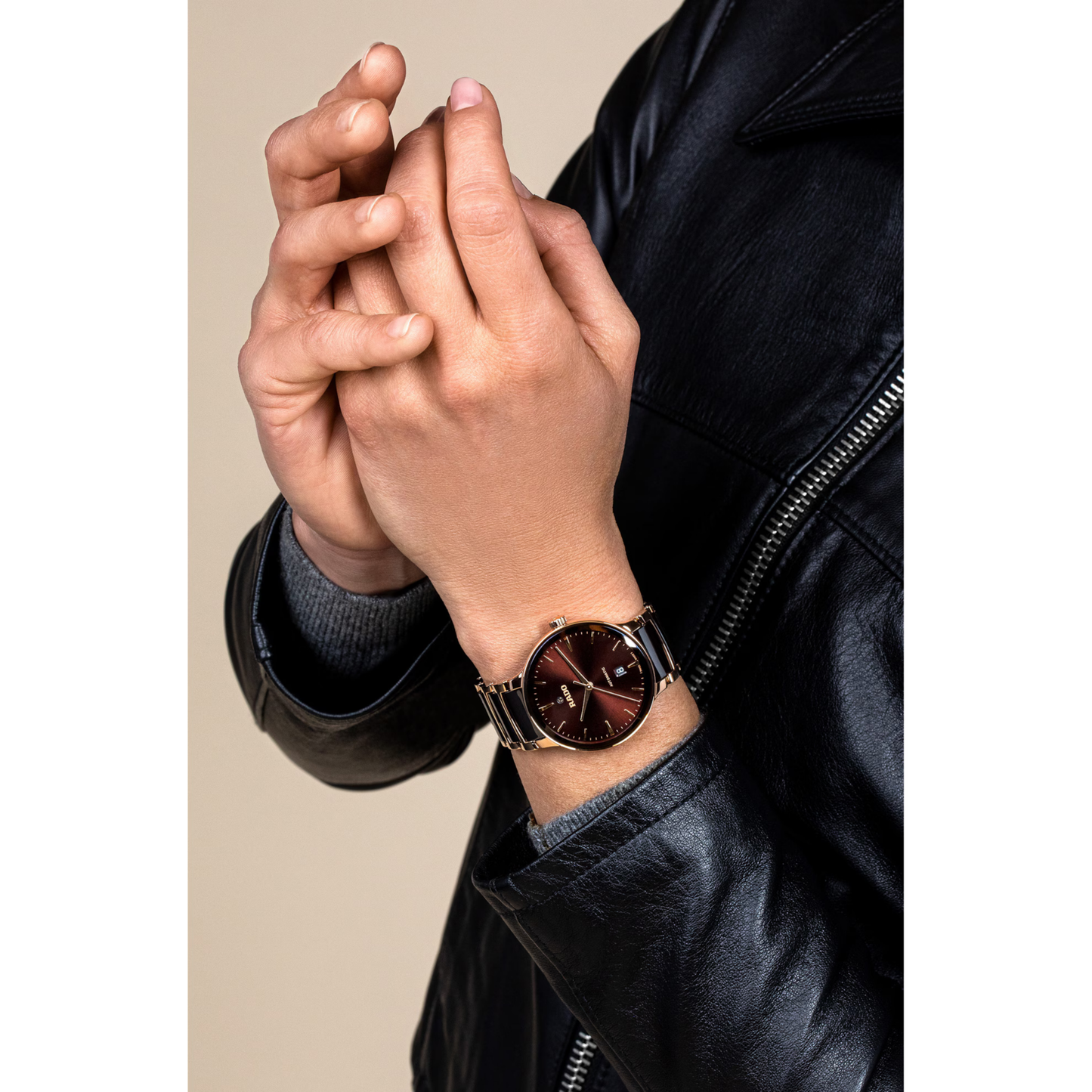 Rado Centrix Automatic Two-Tone Rose-Gold Colored Dial Stainless Steel Men’s Watch 39.5mm