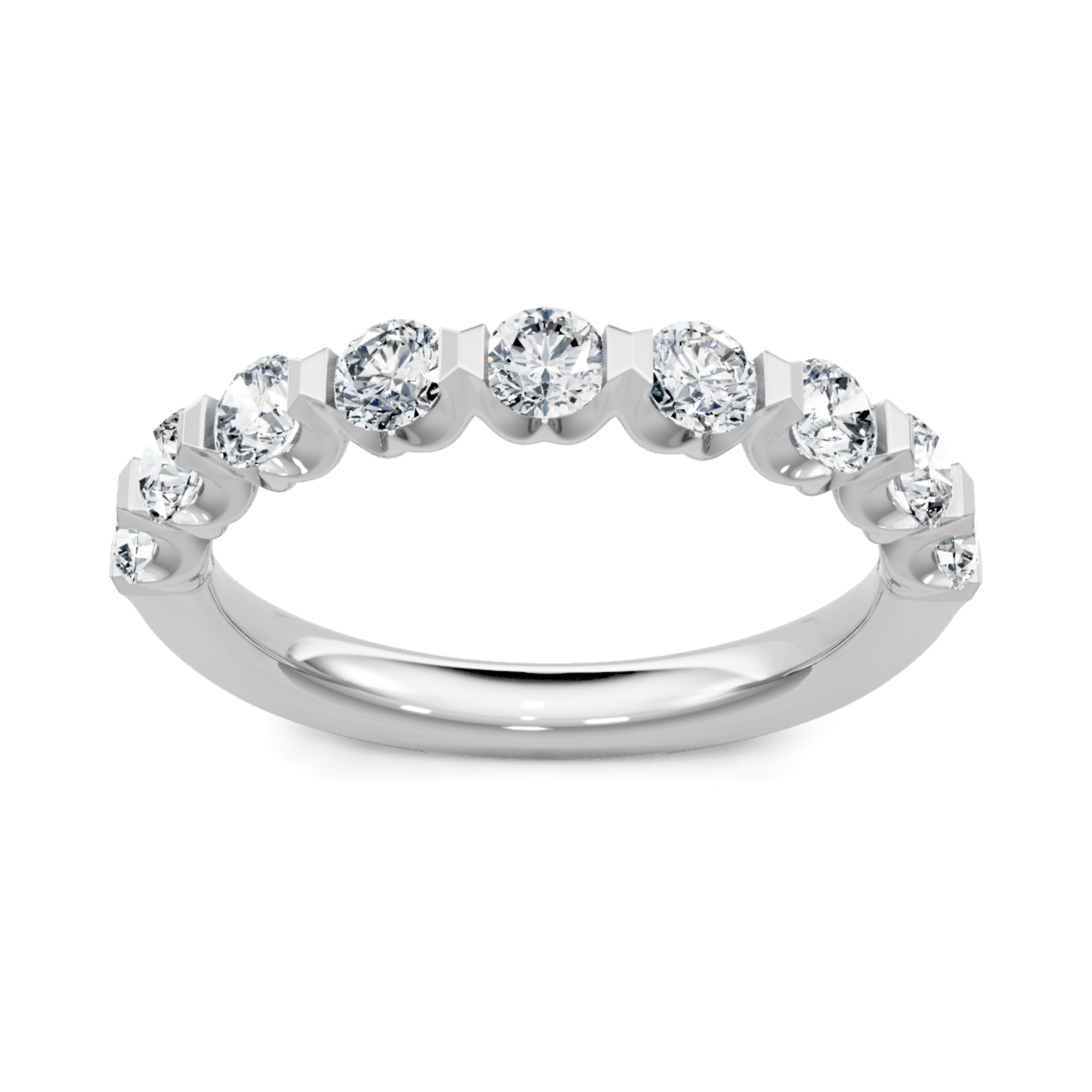 Imagine Bridal 14K White Gold Round Diamond Wedding Band Wedding 1.10ct