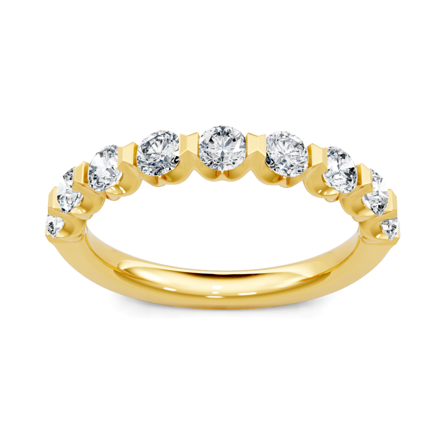 Imagine Bridal 14K Yellow Gold Round Diamond Wedding Band Wedding 1.10ct