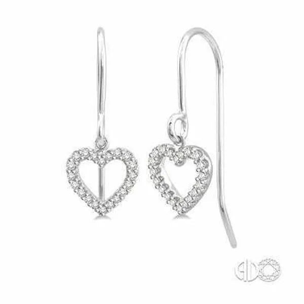 Ashi Drop Earrings in 10K White Gold with Round Brilliant Diamonds in a Prong design. These earrings offer total weight 0.17 ctw.