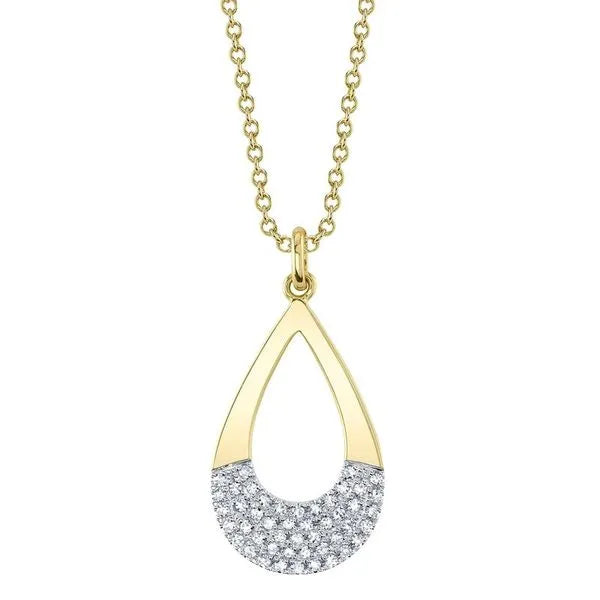 Shy Creation Open Link (18”, adjustable) in 14K Yellow Gold featuring Diamonds.