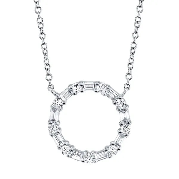 Shy Creation Open Link (18”, adjustable) in 14K White Gold featuring Diamonds.
