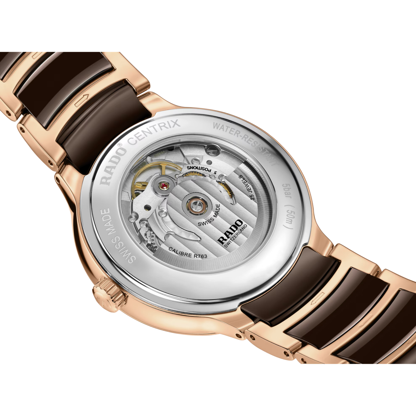 Rado Centrix Automatic Two-Tone Rose-Gold Colored Dial Stainless Steel Men’s Watch 39.5mm