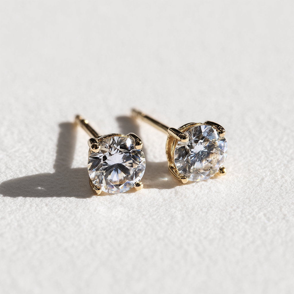 1/4 CTW Lab-Grown Diamond Stud Earrings in 14K White or Yellow Gold