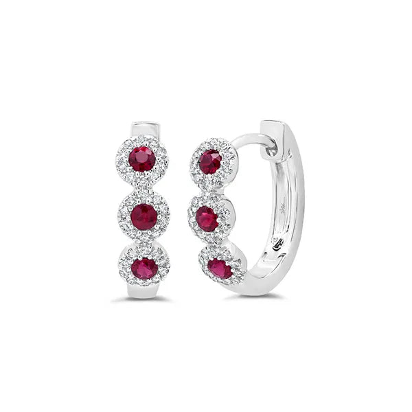 Shy Creation Huggies Earrings with Round Diamonds. These earrings offer Hinged Huggie closure.
