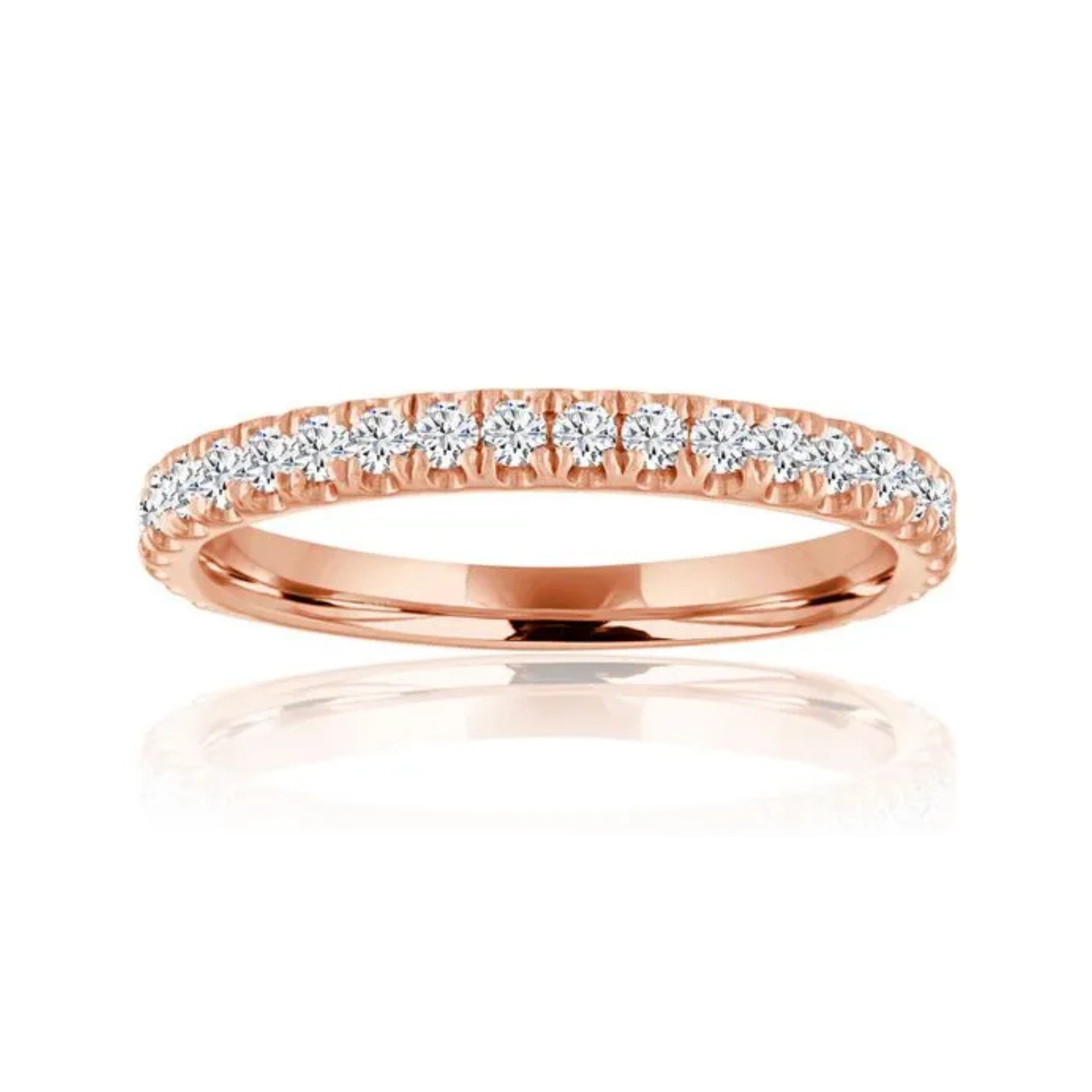 Imagine Bridal 14K Rose' Gold Round Diamond Comfort Fit 0.50ct