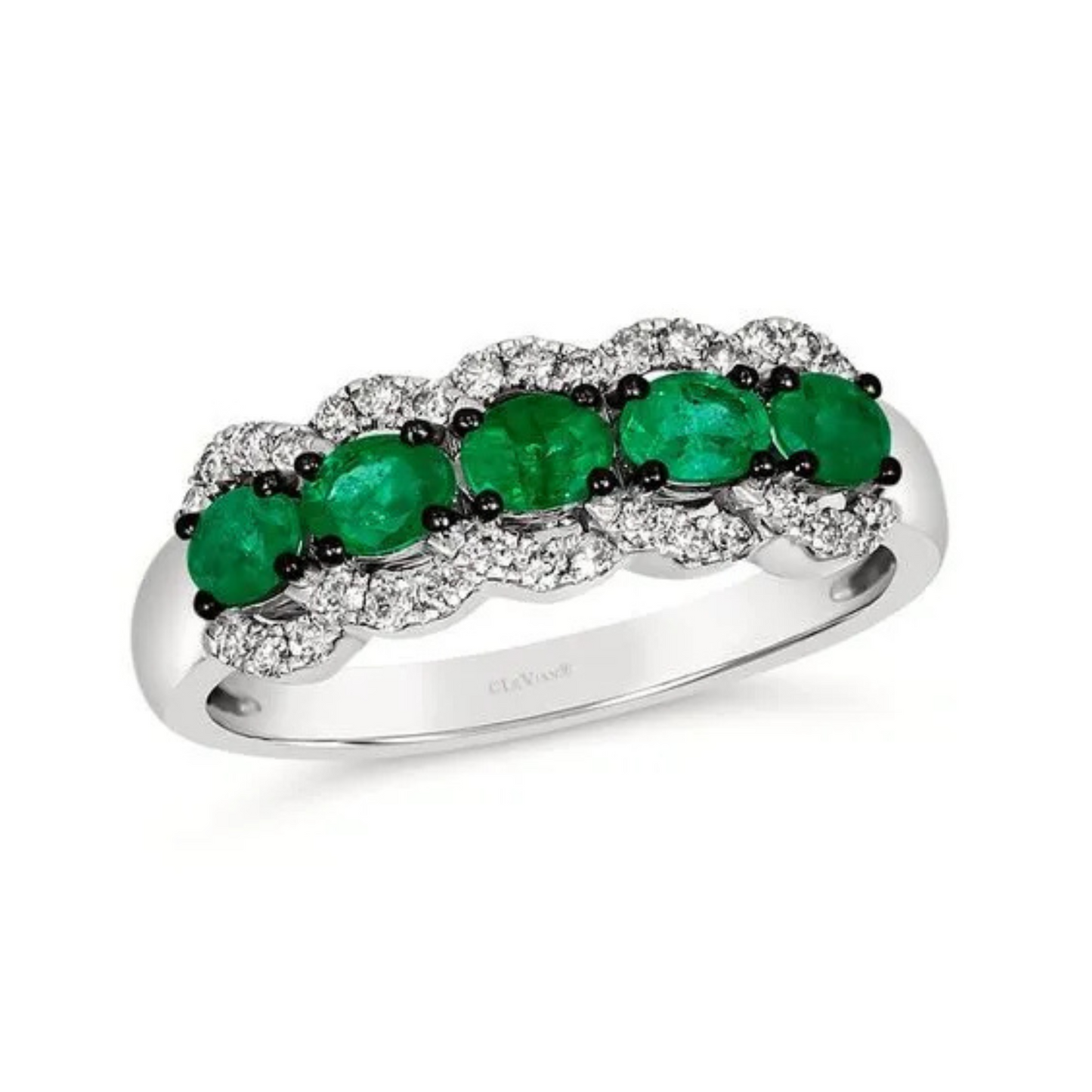 Le Vian 14K Vanilla Gold Costa Smeralda Emerald and Nude Diamond Ring 1ct