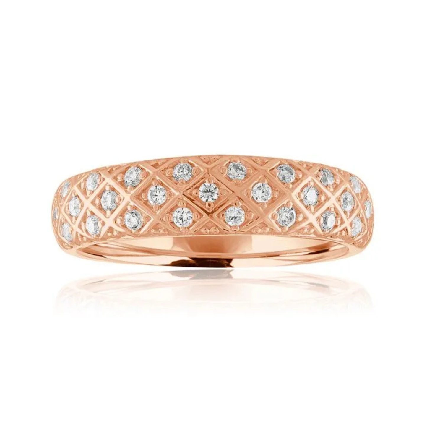 Imagine Bridal 14K Rose' Gold Round Diamond Comfort Fit 0.33ct