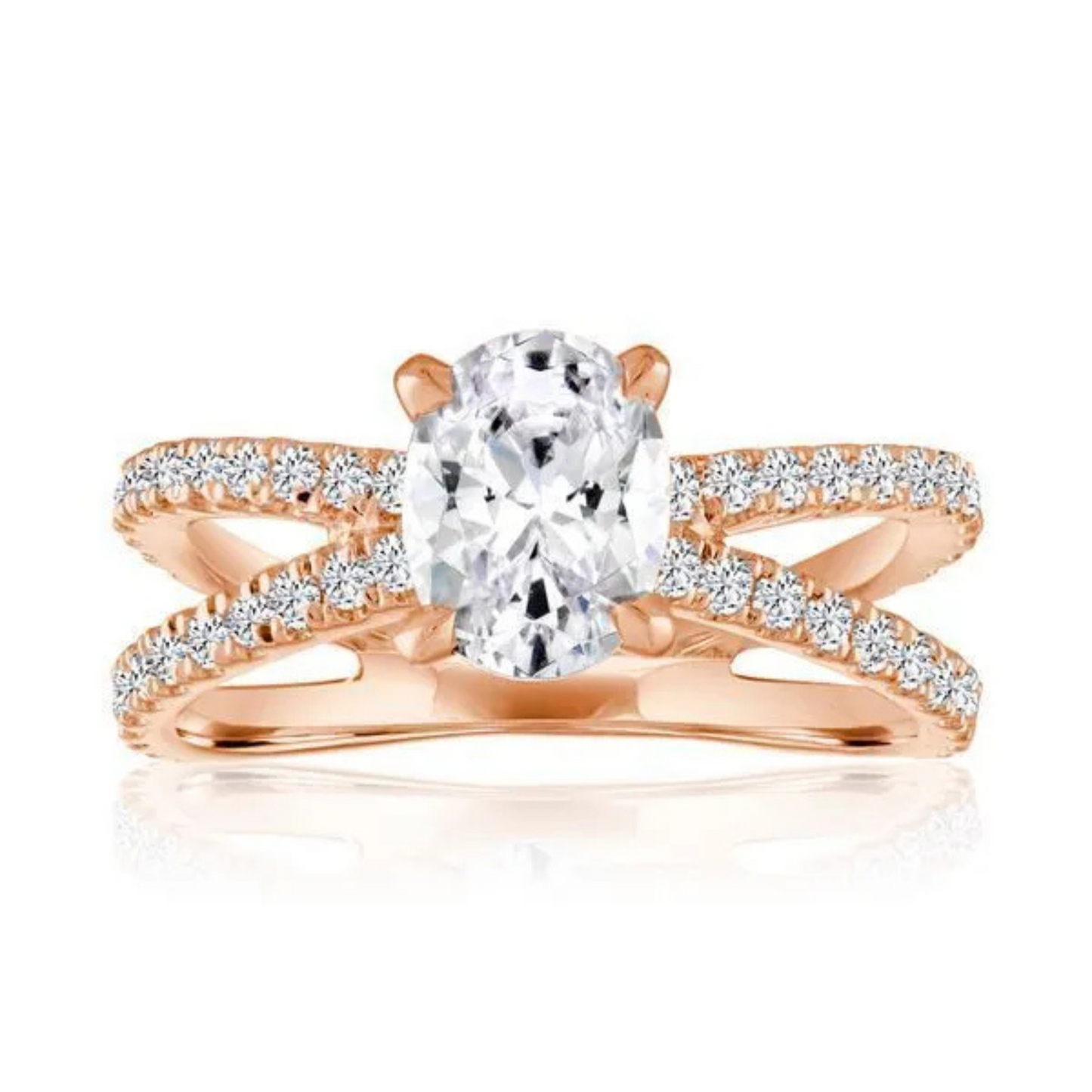 Imagine Bridal 14K Yellow Gold Oval Diamond Engagement Ring 0.62ct