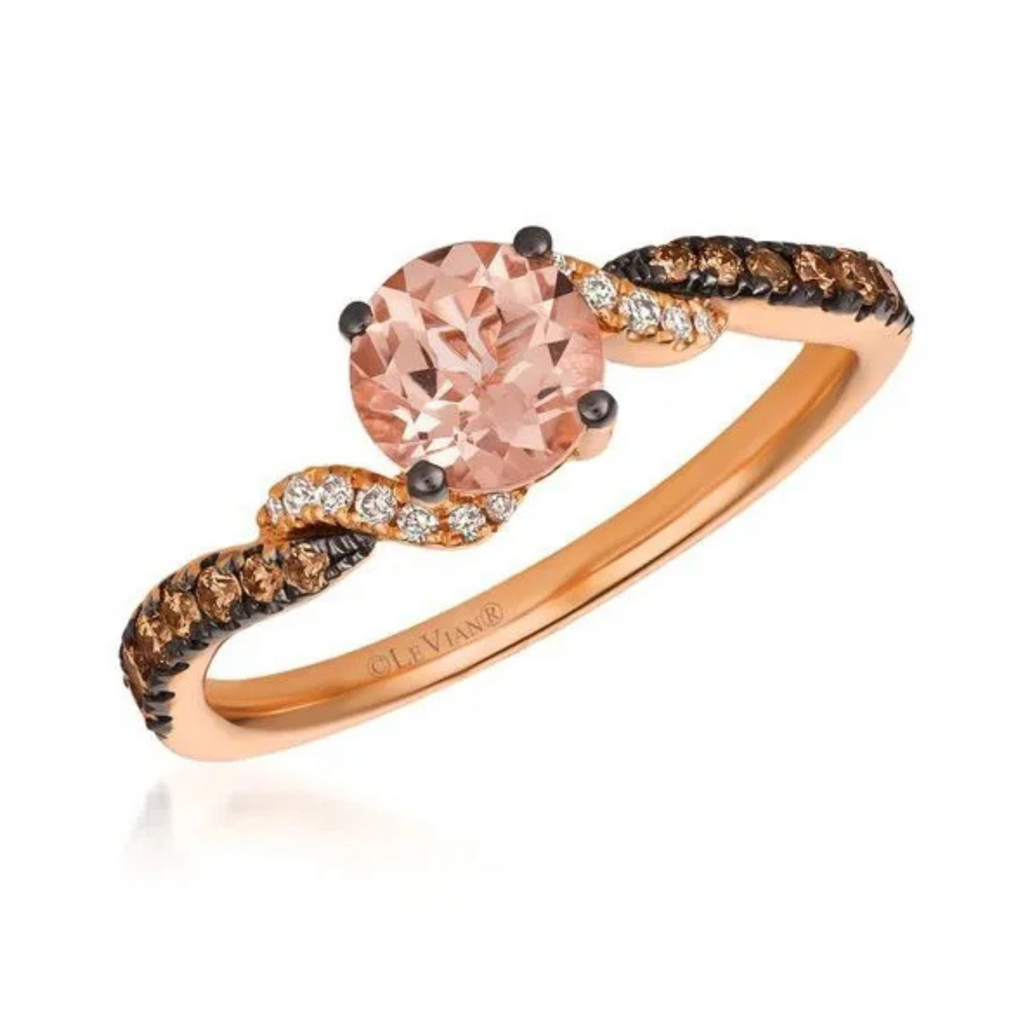 Le Vian 14K Strawberry Gold Chocolatier Peach Morganite & Diamond Ring 0.5ct