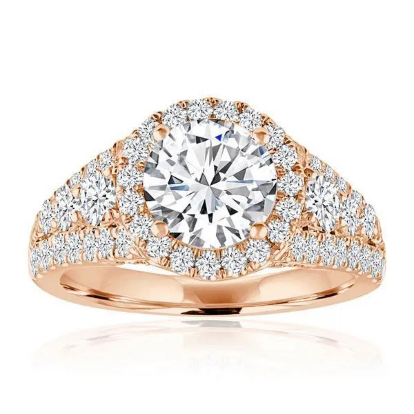 Imagine Bridal 14K Yellow Gold Round Diamond Engagement Ring 1.25ct