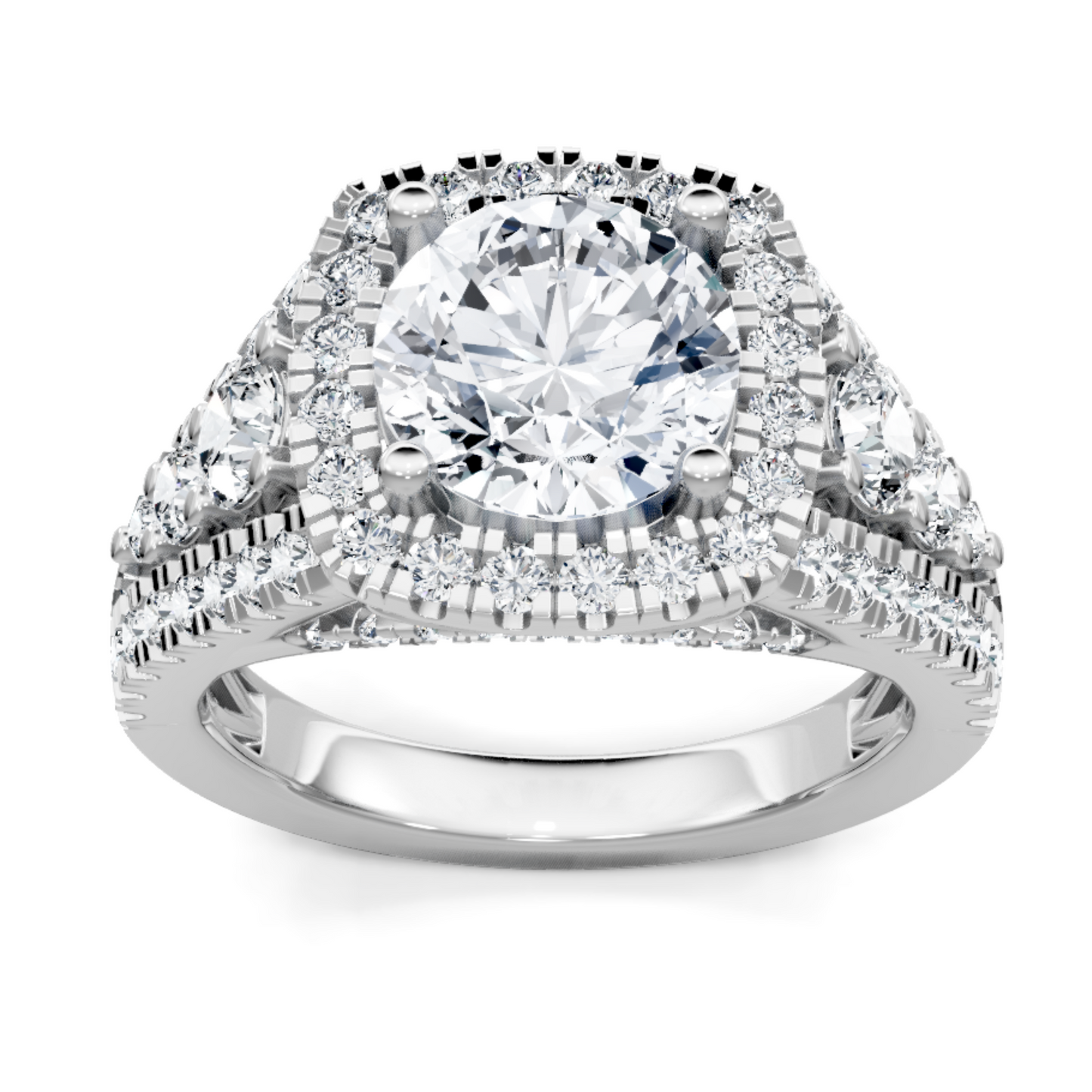 Imagine Bridal 14K White Gold Round Diamond Engagement Ring 1.00ct