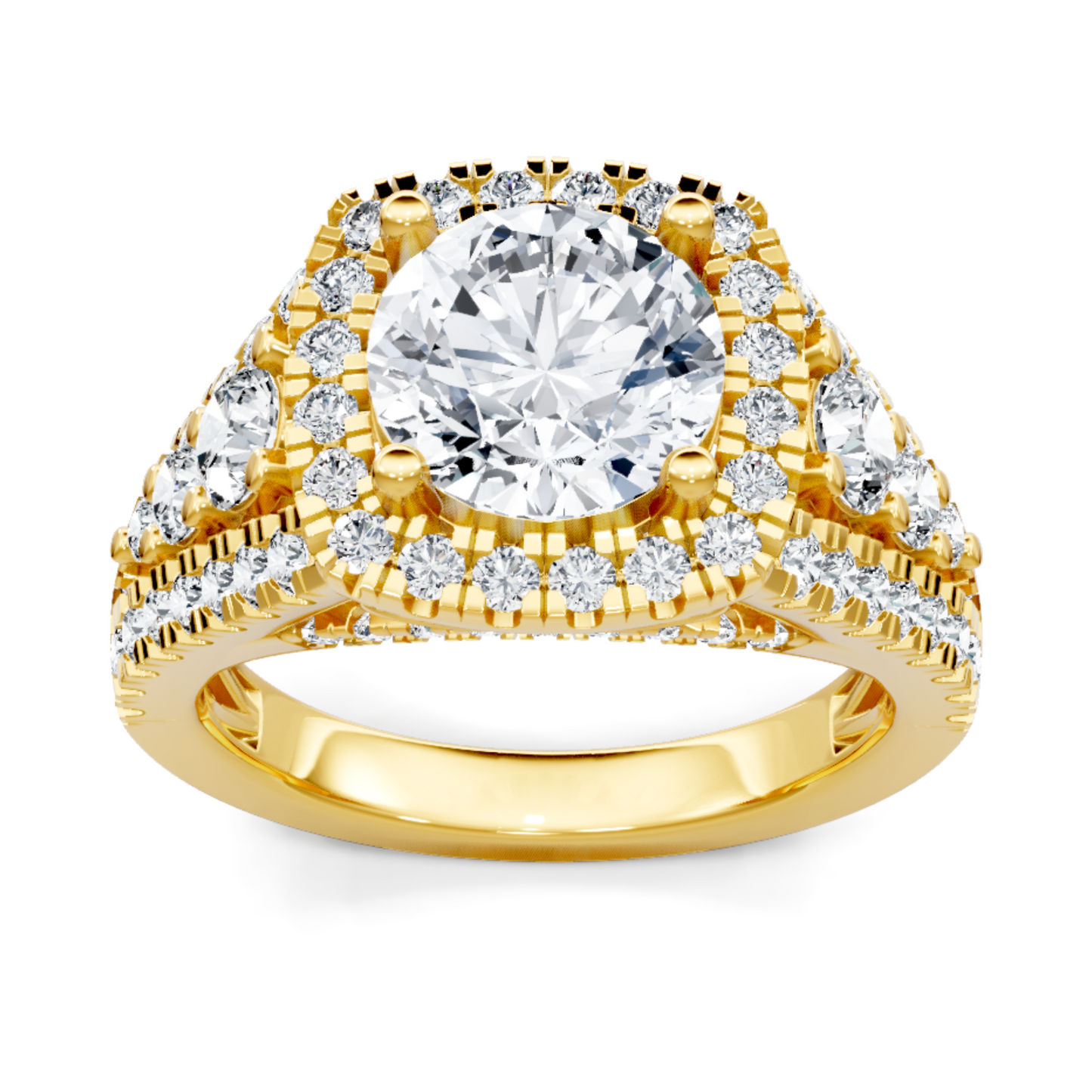 Imagine Bridal 14K Yellow Gold Round Diamond Engagement Ring 1.25ct