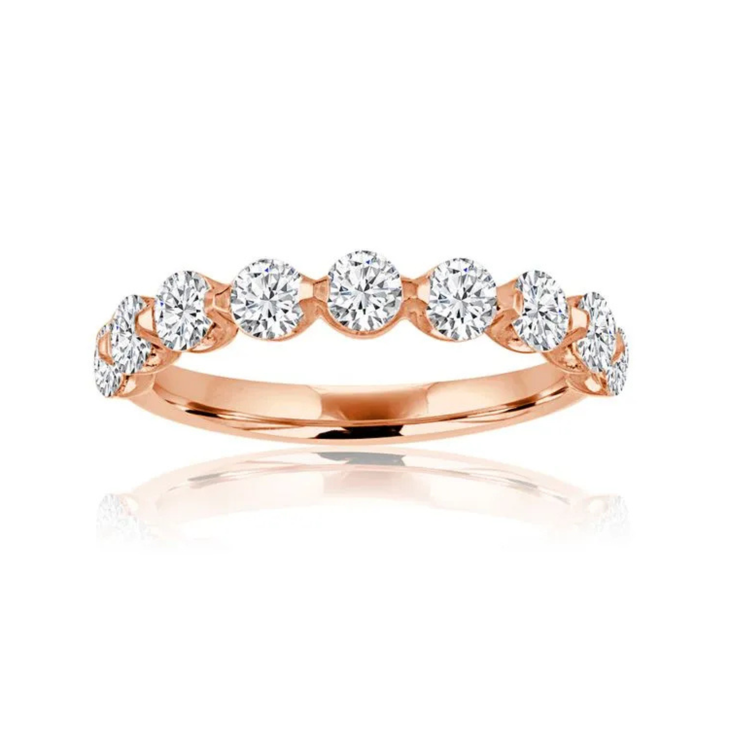 Imagine Bridal 14K Rose' Gold Round Diamond Wedding Band 1.10ct