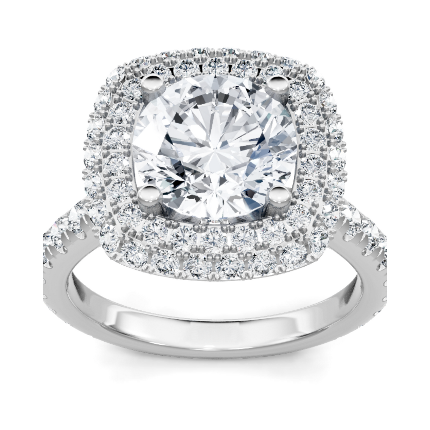 Imagine Bridal 14K White Gold Cushion Diamond Engagement Rings 1.25ct