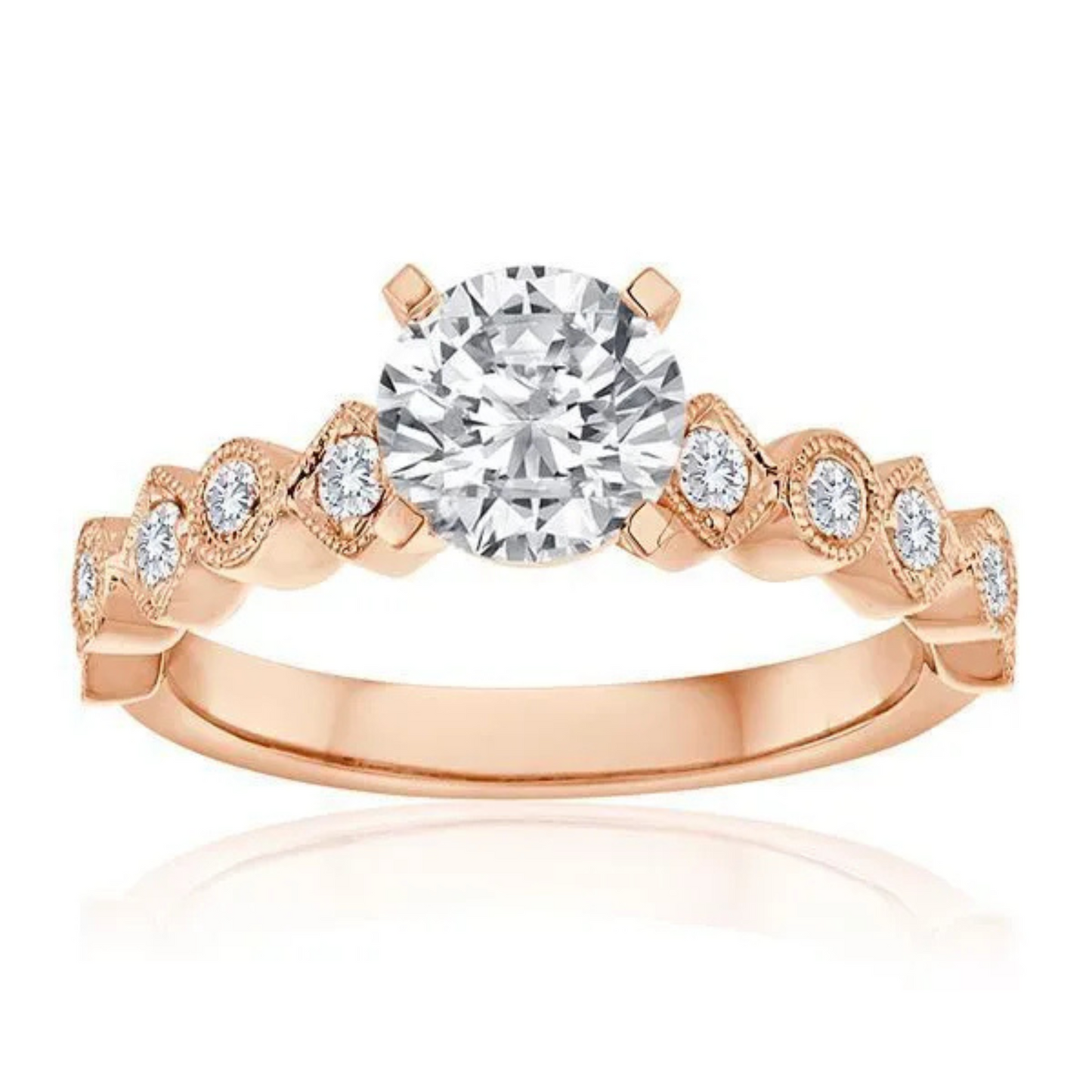 Imagine Bridal 14K White Gold Round Diamond Engagement Ring 0.25ct