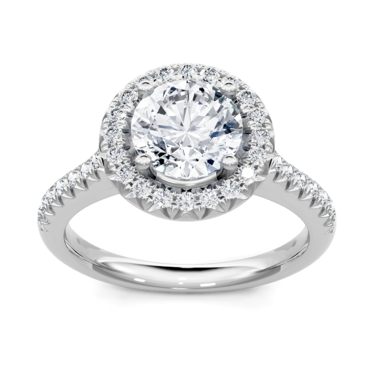 Imagine Bridal 14K White Gold Round Diamond Engagement Ring 0.33ct