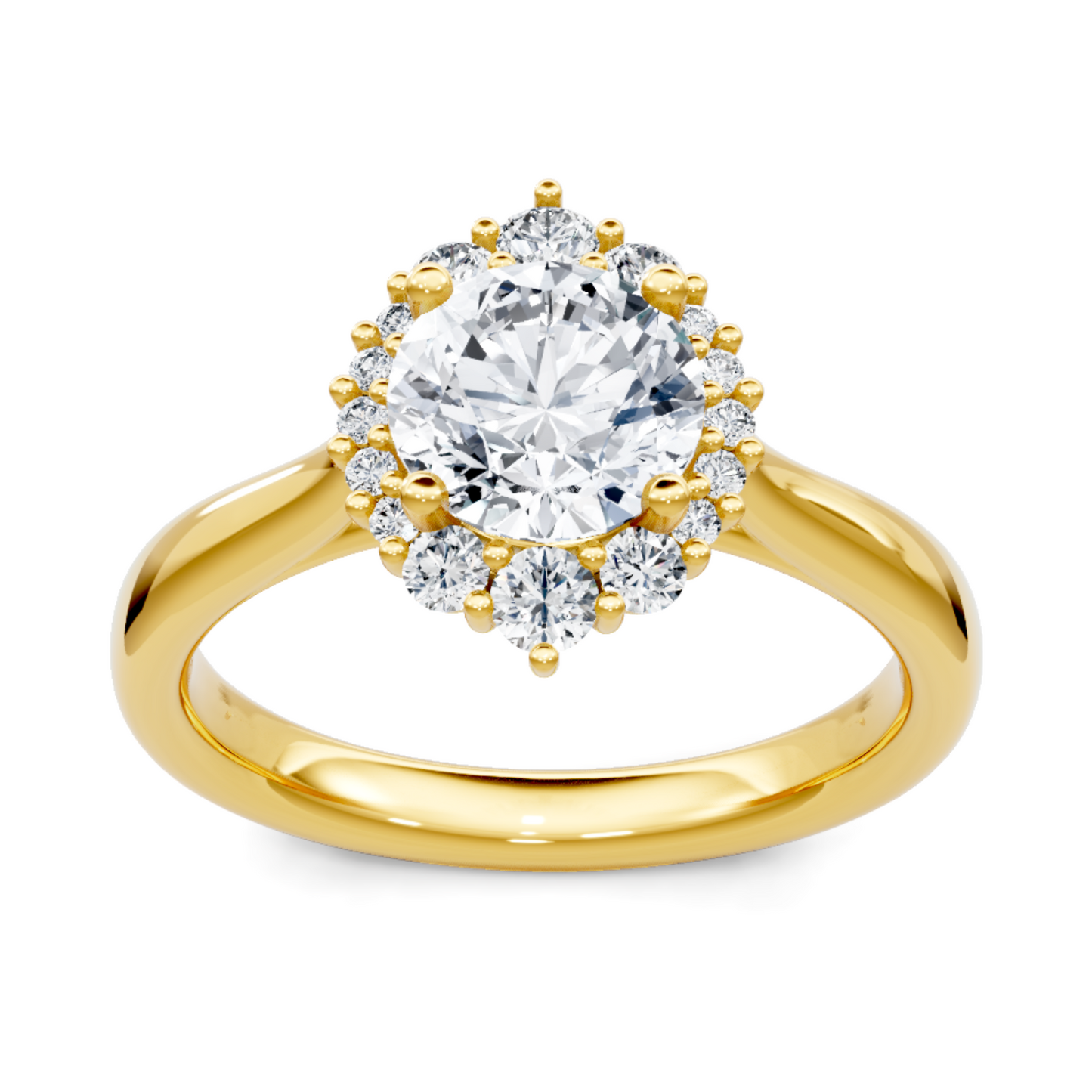 Imagine Bridal 14K Yellow Gold Round Diamond Engagement Ring 0.25ct