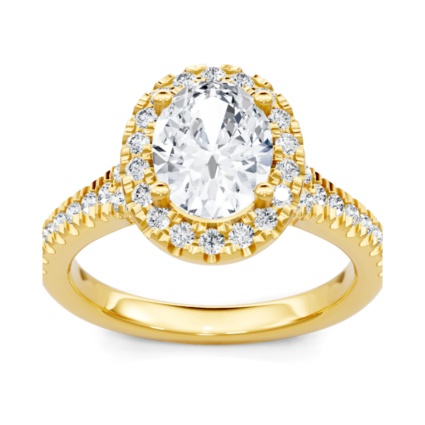 Imagine Bridal 14K Yellow Gold Oval Diamond Engagement Ring 0.40ct