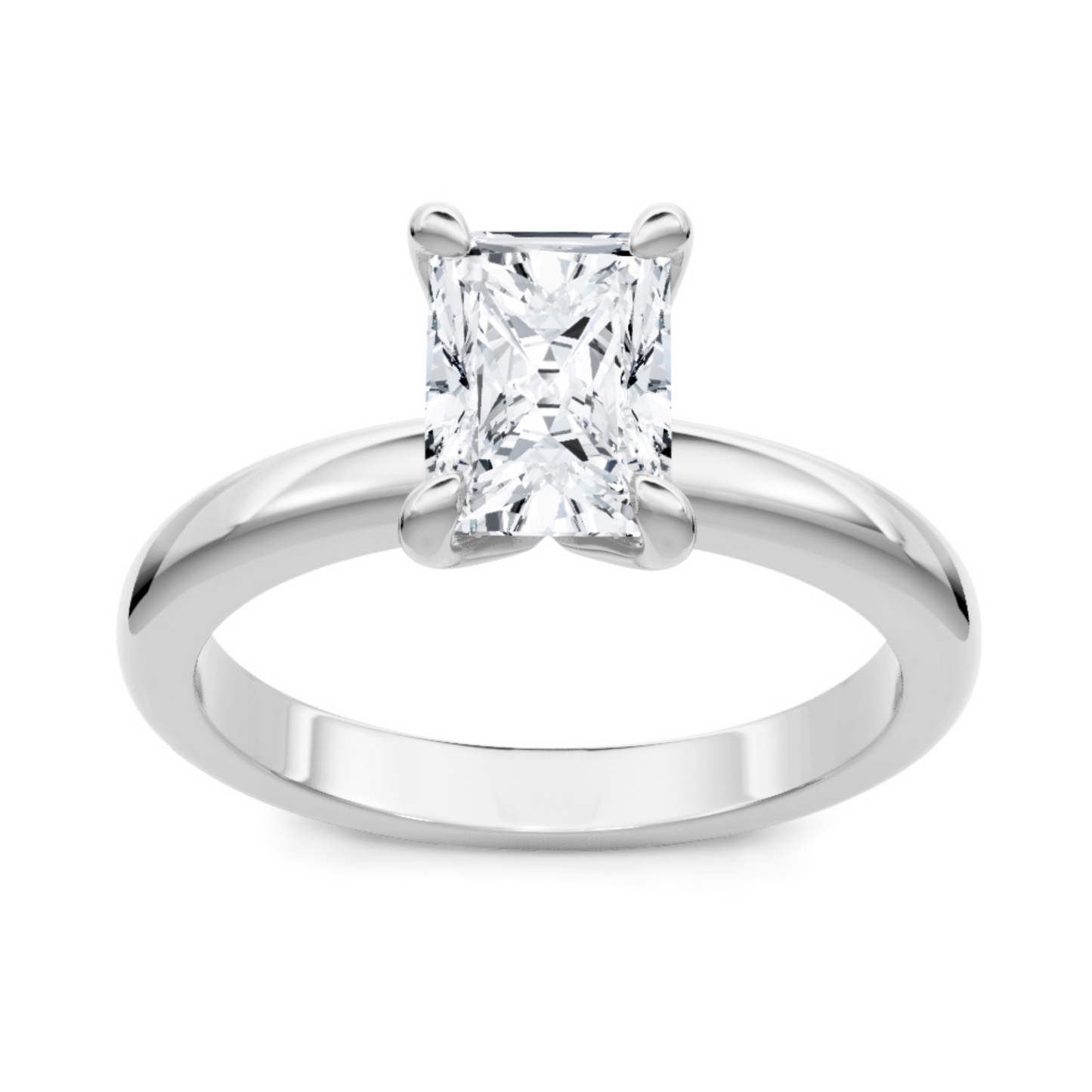Imagine Bridal 14K White Gold Emerald Diamond Engagement Ring 1.00ct