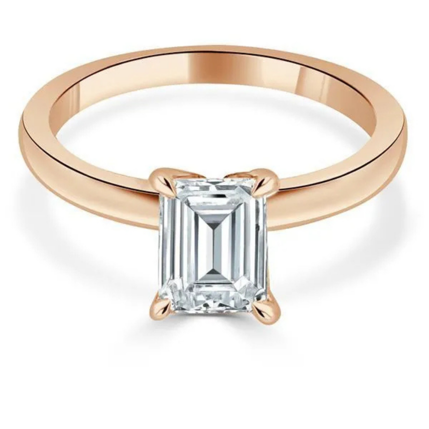 Imagine Bridal 14K White Gold Emerald Diamond Engagement Ring 1.00ct