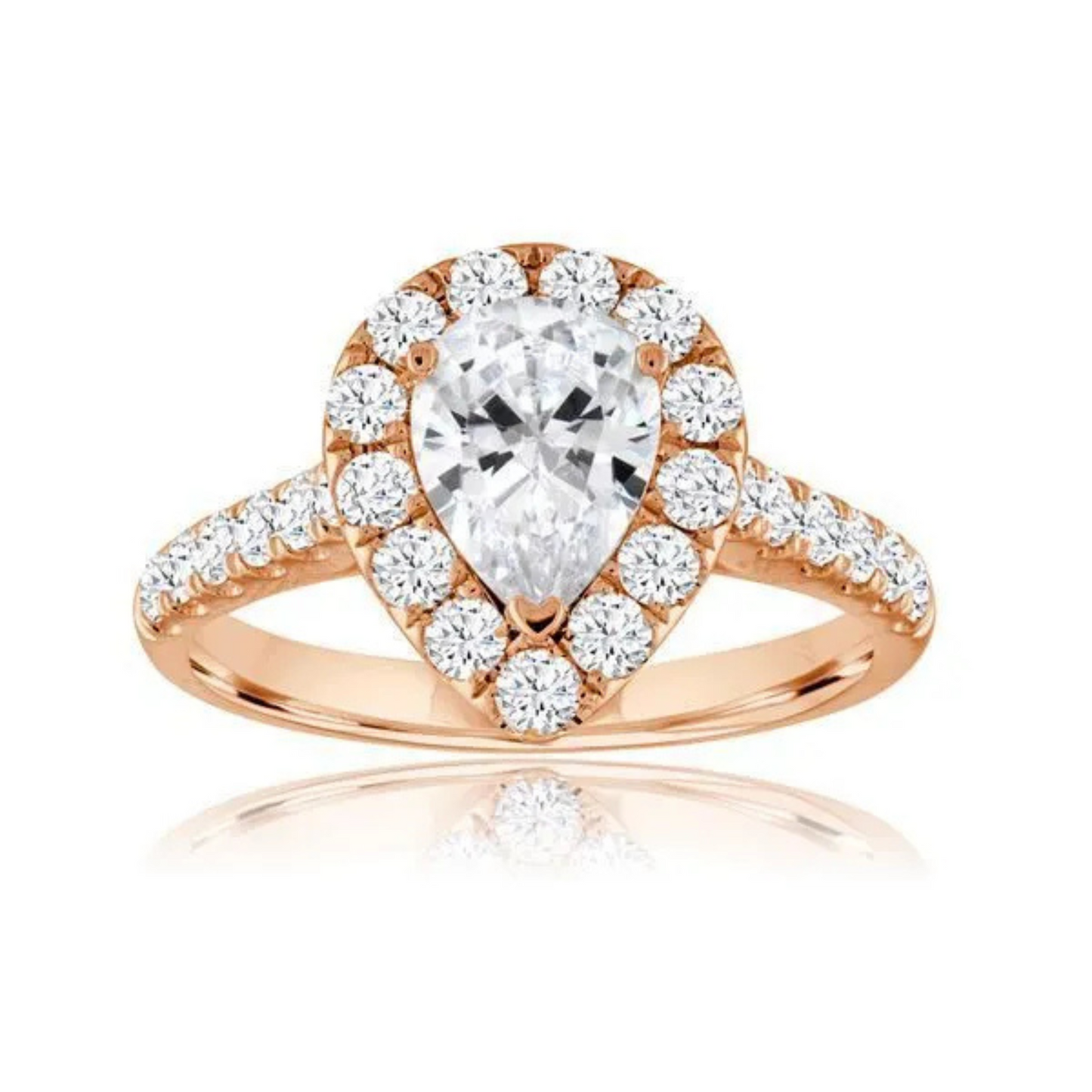 Imagine Bridal 14K Yellow Gold Pear Diamond Engagement Ring 0.75ct