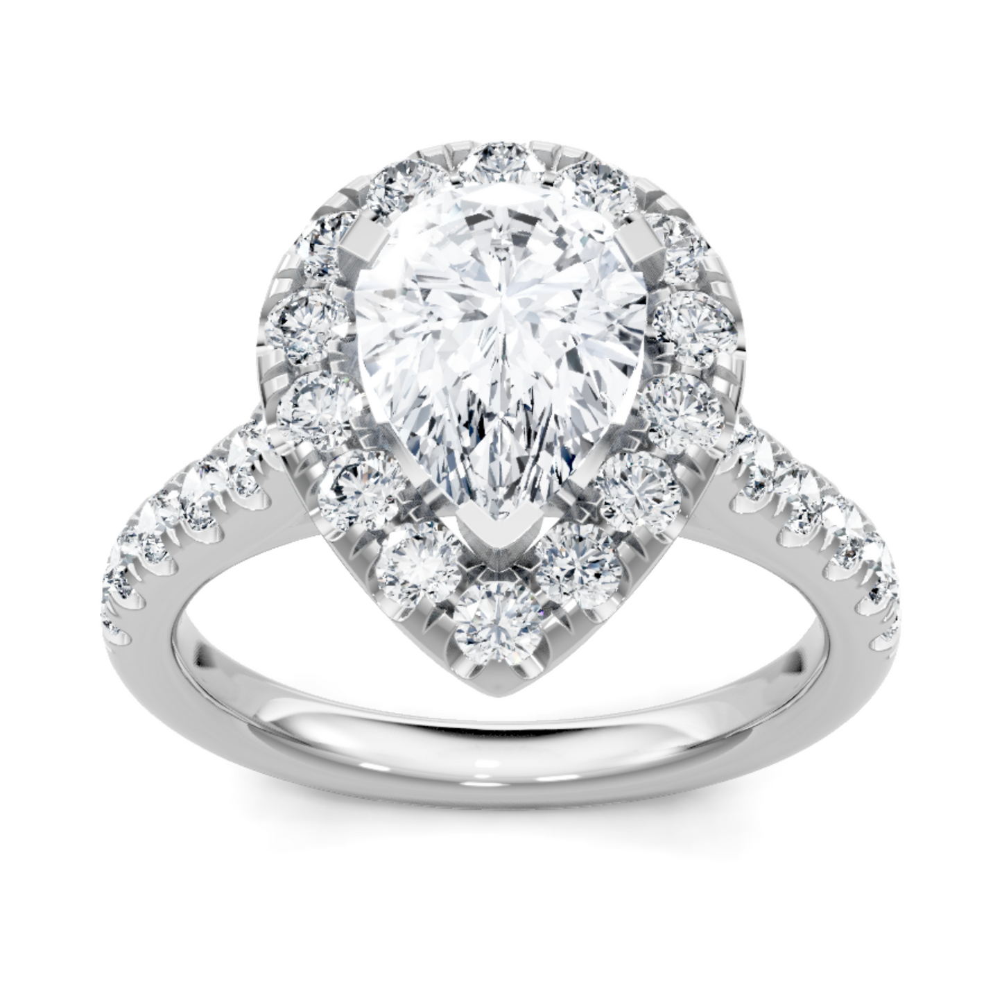Imagine Bridal 14K White Gold Pear Diamond Engagement Ring 0.75ct