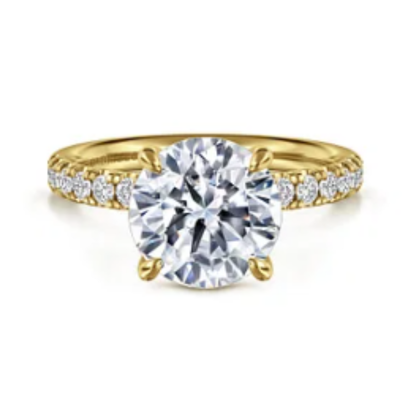 MROB Round Lab Grown Diamond 5.05 ct Engagement Ring in 14K Yellow Gold