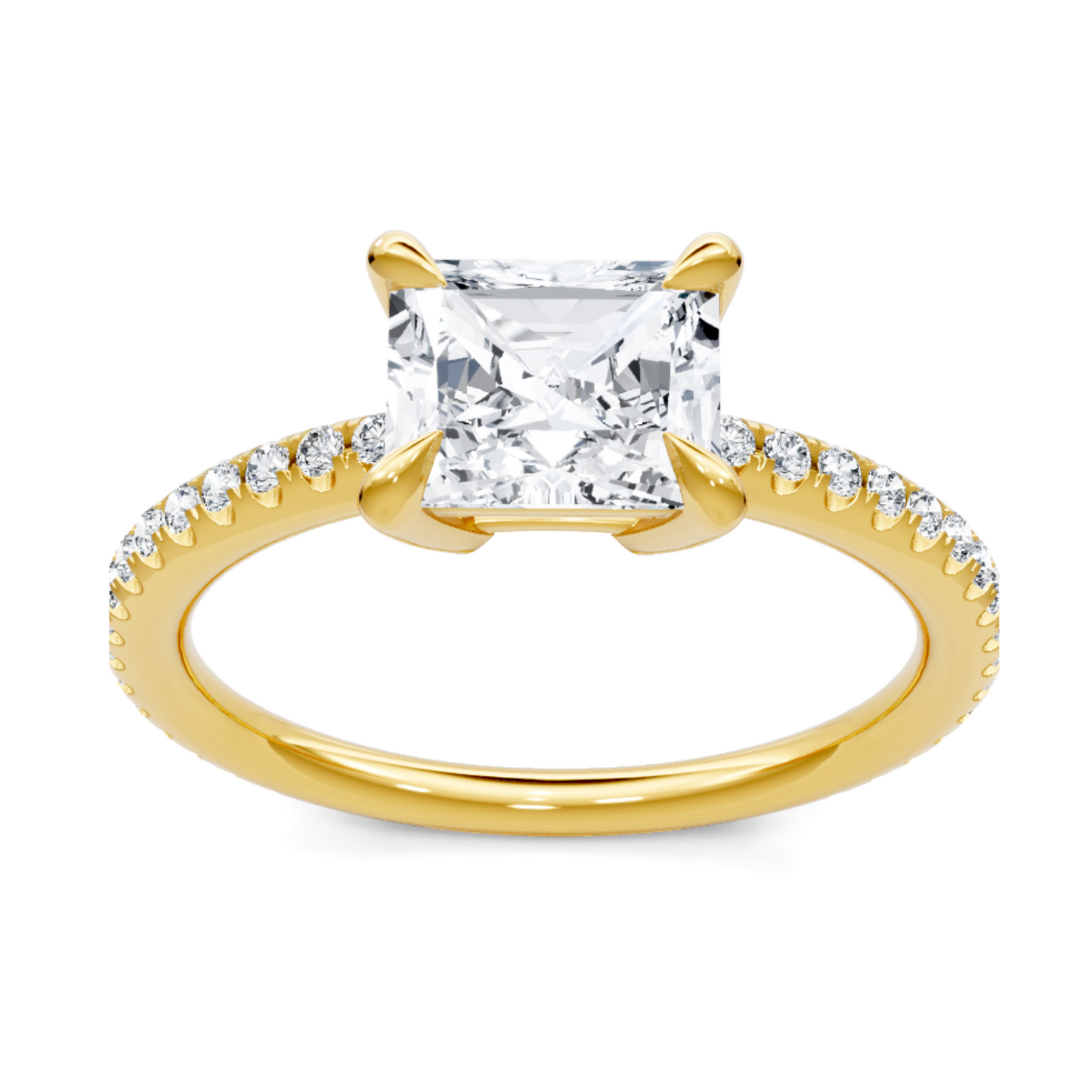 Imagine Bridal 14K Yellow Gold Emerald Diamond Engagement Ring 0.25ct