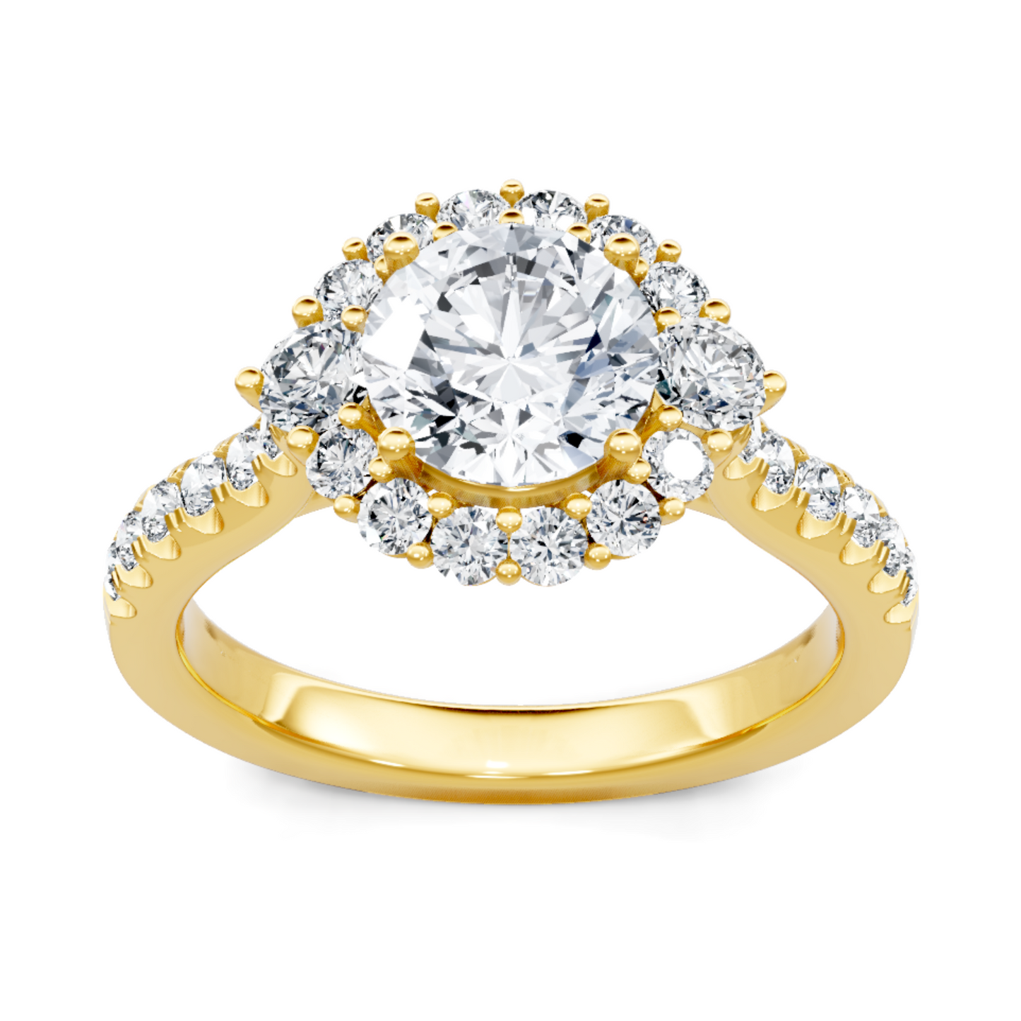 Imagine Bridal 14K Yellow Gold Round Diamond Engagement Ring 0.40ct