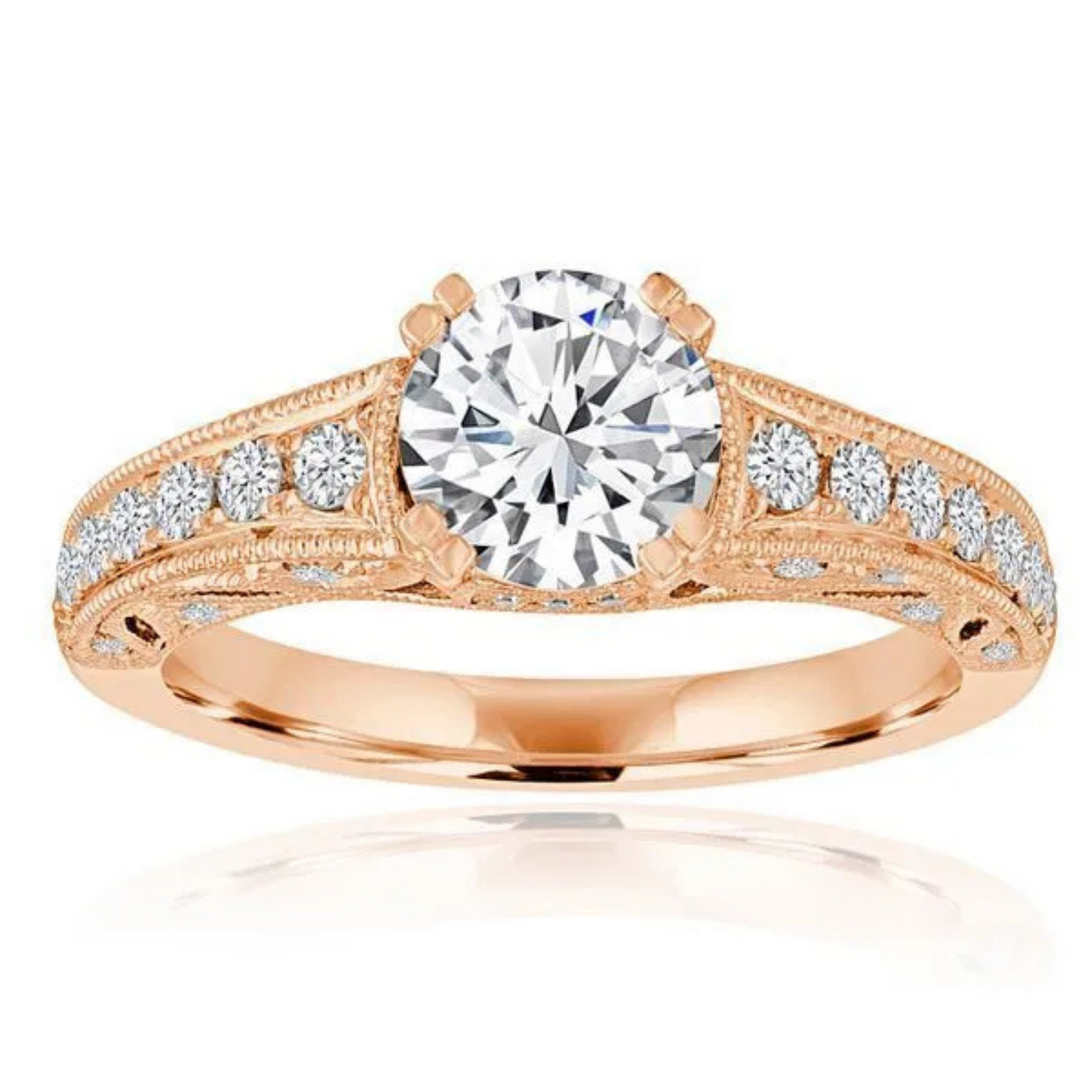 Imagine Bridal 14K White Gold Round Diamond Engagement Ring 0.33ct