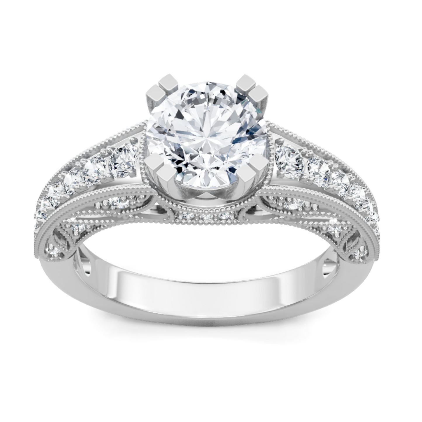 Imagine Bridal 14K White Gold Round Diamond Engagement Ring 0.33ct
