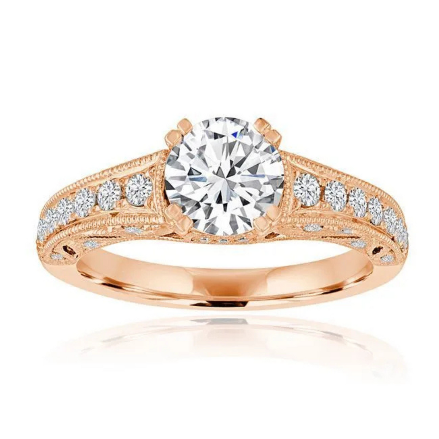 Imagine Bridal 14K Yellow Gold Round Diamond Engagement Ring 0.33ct