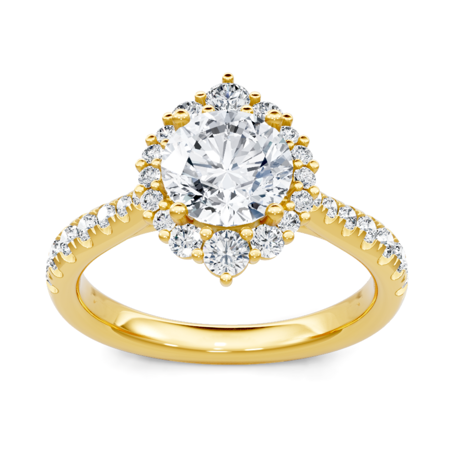 Imagine Bridal 14K Yellow Gold Round Diamond Engagement Ring 0.50ct