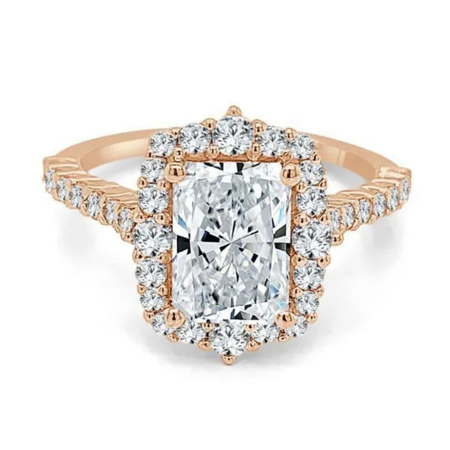Imagine Bridal 14K Yellow Gold Emerald Diamond Engagement Ring 0.62ct