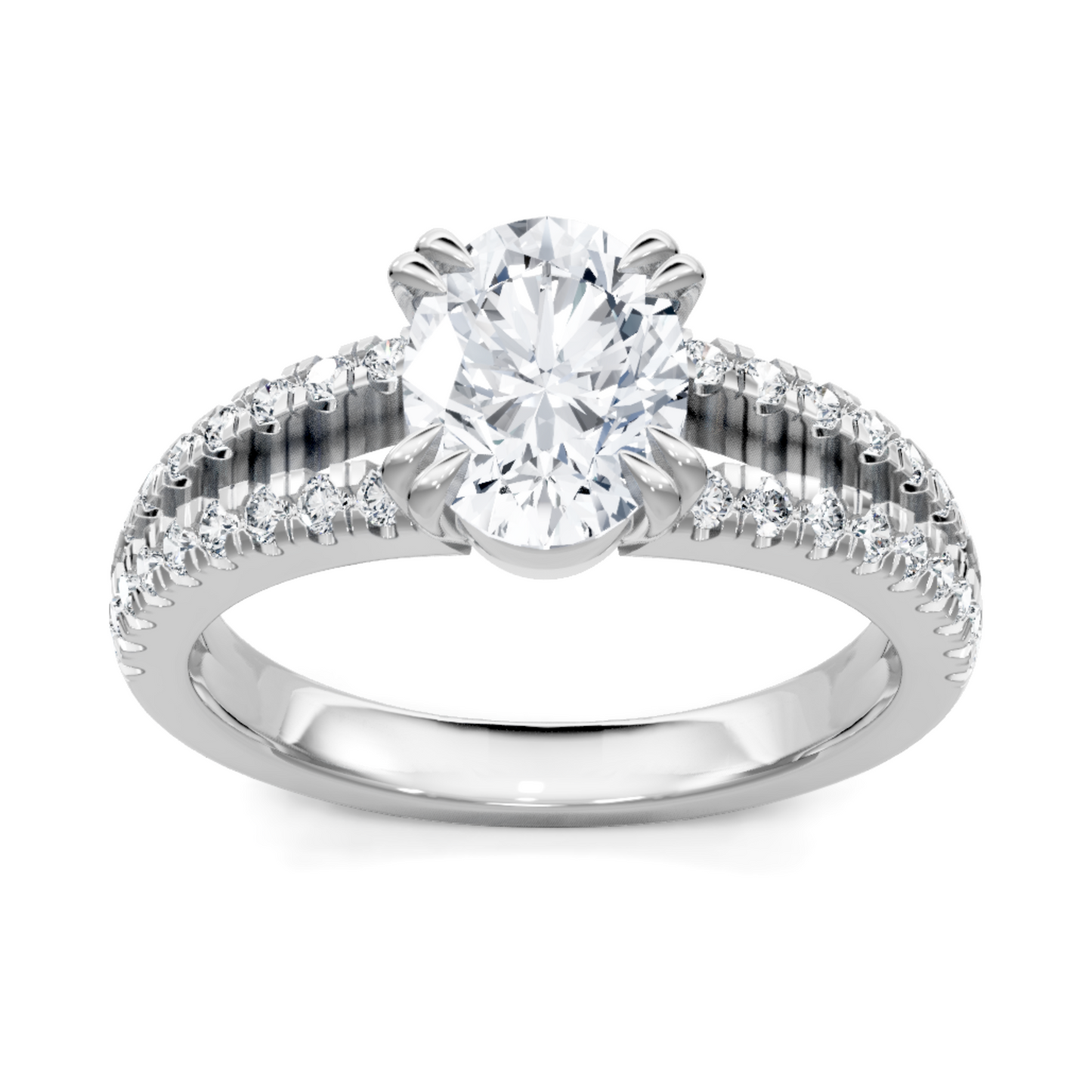 Imagine Bridal 14K White Gold Oval Diamond Engagement Ring 0.38ct