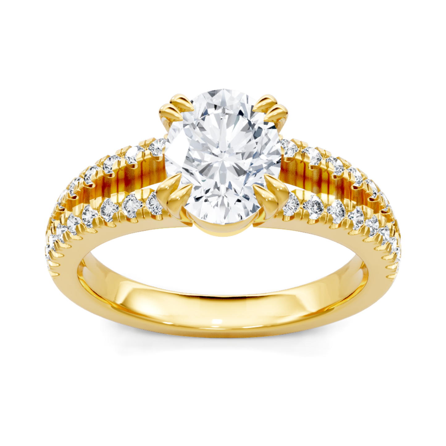 Imagine Bridal 14K Yellow Gold Oval Diamond Engagement Ring 0.38ct
