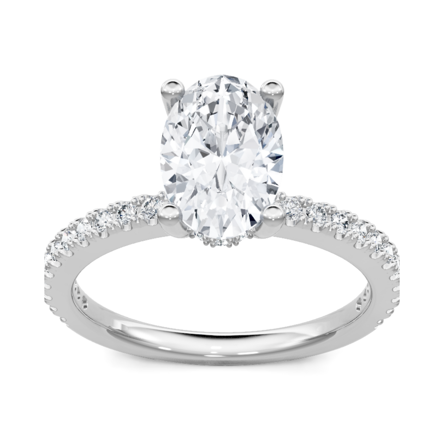 Imagine Bridal 14K White Gold Oval Diamond Engagement Ring 0.50ct