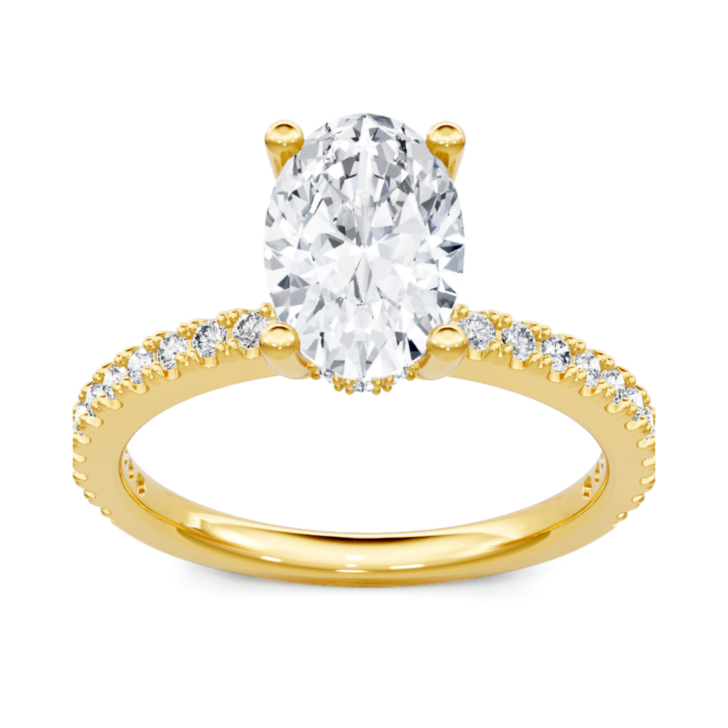 Imagine Bridal 14K Yellow Gold Oval Diamond Engagement Ring 0.50ct