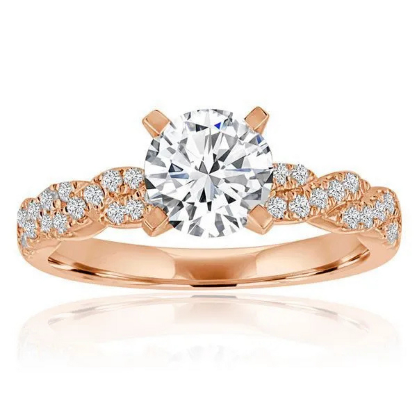 Imagine Bridal 14K White Gold Round Diamond Engagement Ring 0.25ct