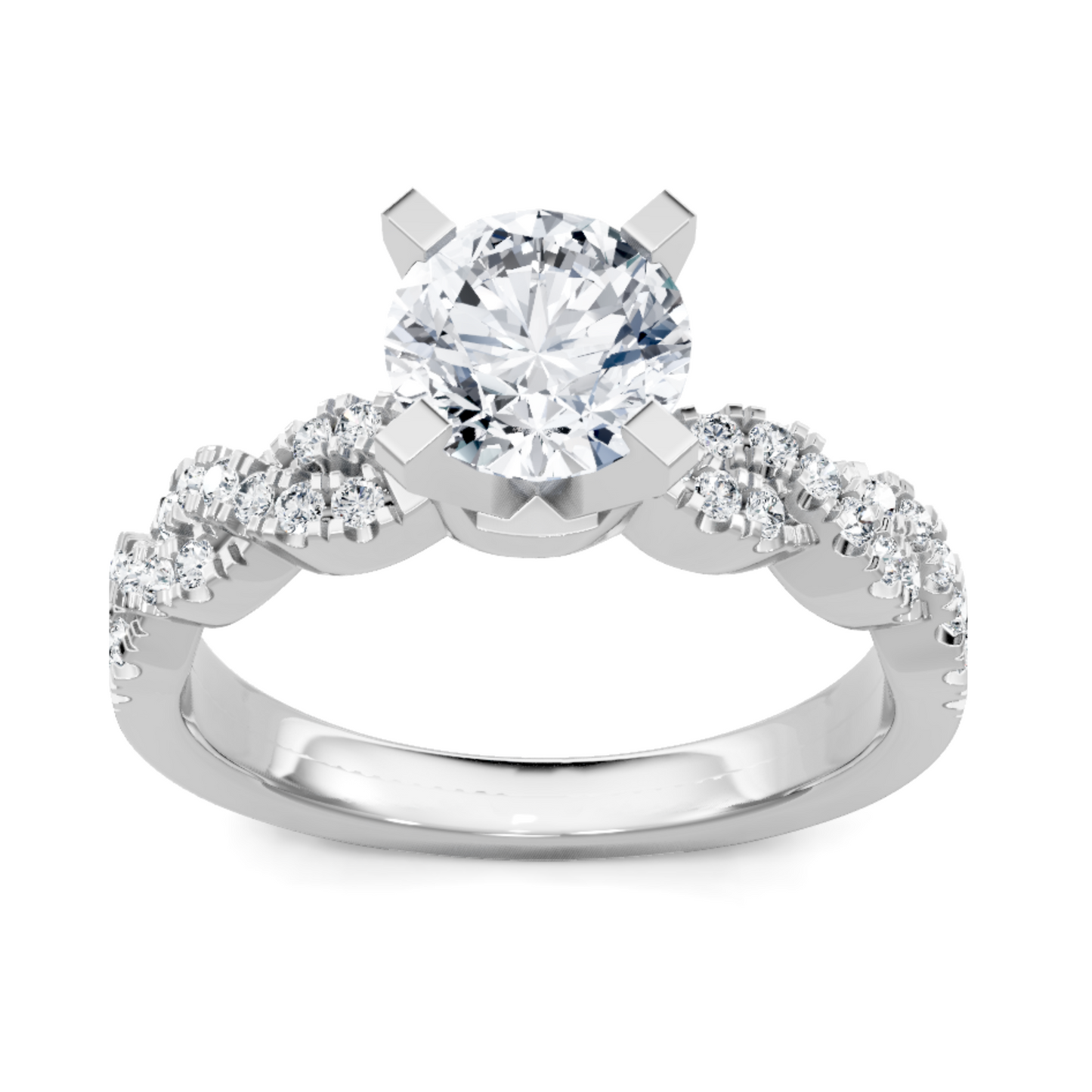 Imagine Bridal 14K White Gold Round Diamond Engagement Ring 0.25ct