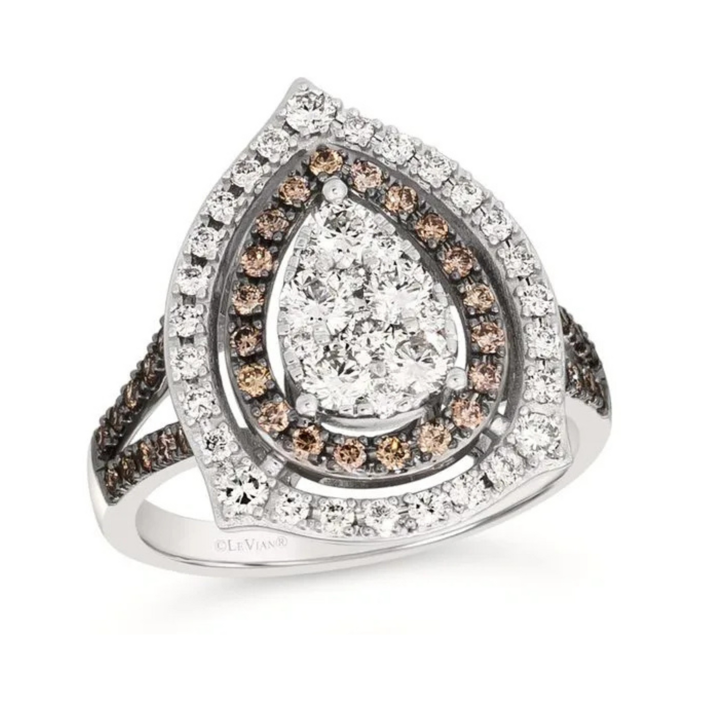 Le Vian 14K Vanilla Gold Nude & Chocolate Diamond Ring 1.20ct