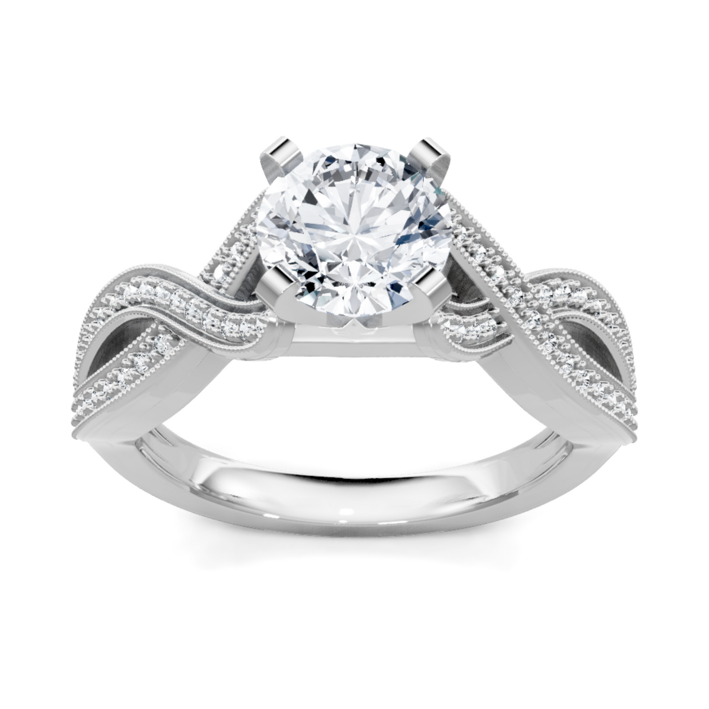 Imagine Bridal 14K White Gold Round Diamond Engagement Ring 0.17ct